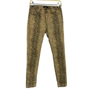 Judy‎ Blue Y2 Snakeskin Jeans Women 5/27 Brown Skinny Fit Brown Mobwife Stretch